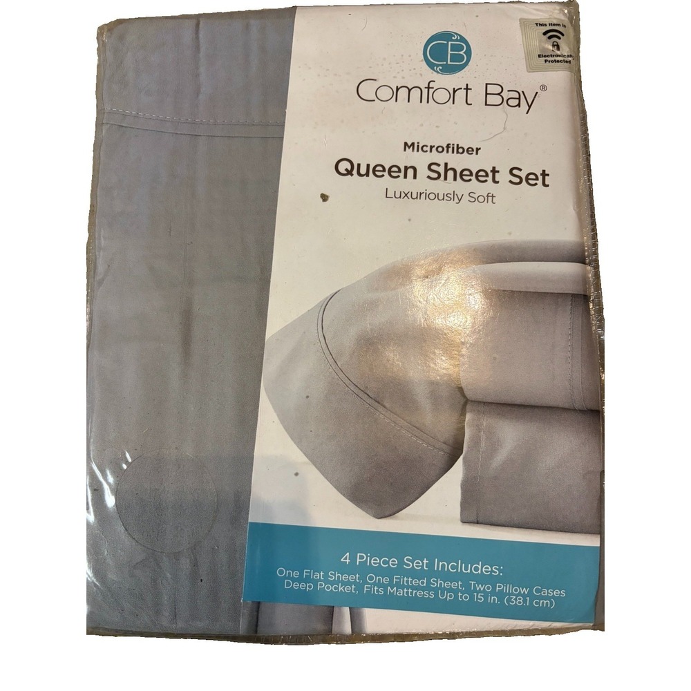 Comfort Bay Microfiber Full Sheet Set Luxuriously Soft, Dark Grey